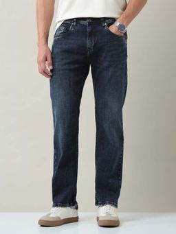 AD By Arvind - Blue Solid Plain Casual Jeans