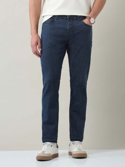 AD By Arvind - Blue Solid Plain Casual Jeans