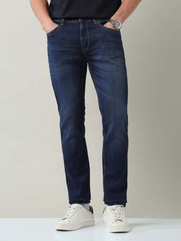 AD By Arvind - Blue Solid Plain Casual Jeans