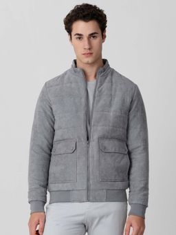 Mufti - Grey Solid Plain Full Sleeves Casual Jacket