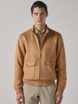 Mufti - Brown Solid Plain Full Sleeves Casual Jacket