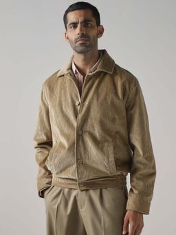 Mufti - Khaki Solid Plain Full Sleeves Casual Jacket