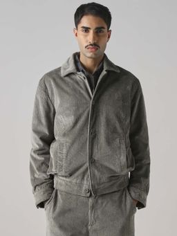 Mufti - Grey Solid Plain Full Sleeves Casual Jacket