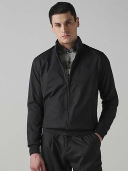 Mufti - Black Solid Plain Full Sleeves Casual Jacket