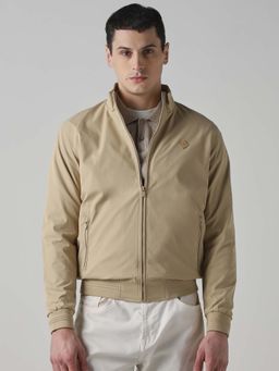 Mufti - Khaki Solid Plain Full Sleeves Casual Jacket