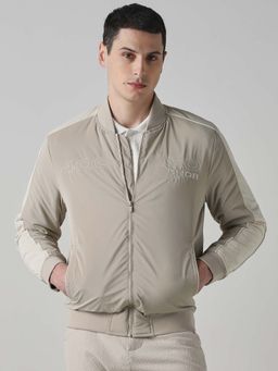 Mufti - Khaki Embroidered Full Sleeves Casual Jacket