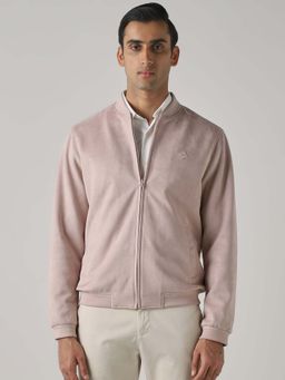 Mufti - Pink Solid Plain Full Sleeves Casual Jacket