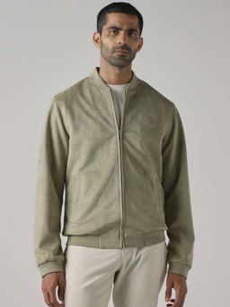 Mufti - Olive Solid Plain Full Sleeves Casual Jacket