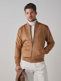 Mufti - Brown Solid Plain Full Sleeves Casual Jacket
