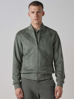Mufti - Olive Solid Plain Full Sleeves Casual Jacket