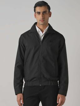 Mufti - Black Solid Plain Full Sleeves Casual Jacket