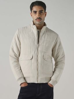 Mufti - Beige Solid Plain Full Sleeves Casual Jacket