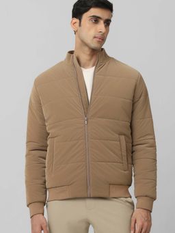 Mufti - Tan Textured Full Sleeves Casual Jacket