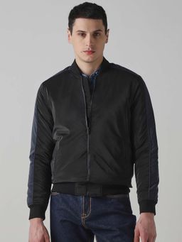 Mufti - Black Solid Plain Full Sleeves Casual Jacket