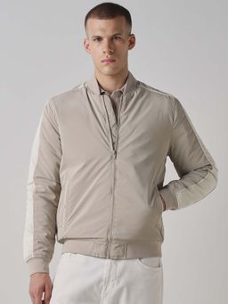 Mufti - Khaki Solid Plain Full Sleeves Casual Jacket
