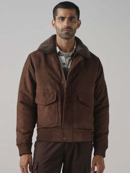 Mufti - Brown Solid Plain Full Sleeves Casual Jacket