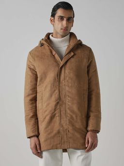 Mufti - Brown Solid Plain Full Sleeves Casual Jacket