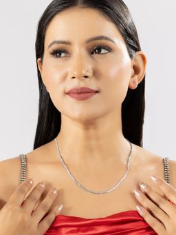 Niscka - Vintage Shiny Silver Plated Chain Necklace