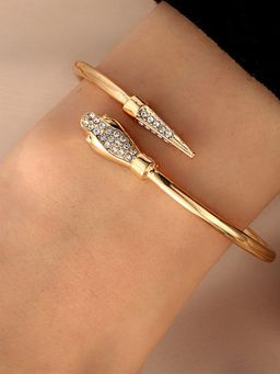 Niscka - Gold Toned Snake Designer Adjustable Bracelet