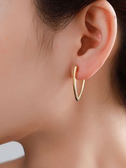 Niscka - V Shape Waterproof Anti-Tarnish Gold Toned Hoop Earrings