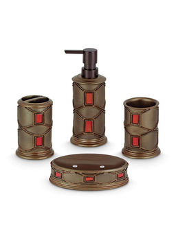 Freelance - Soho Plus Polyresin 4 Pcs Bathroom Set-Dispenser Holder Tumbler & Soap Dish
