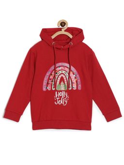 The Mom Store - Maroon Holly Jolly Hooded Hoodie