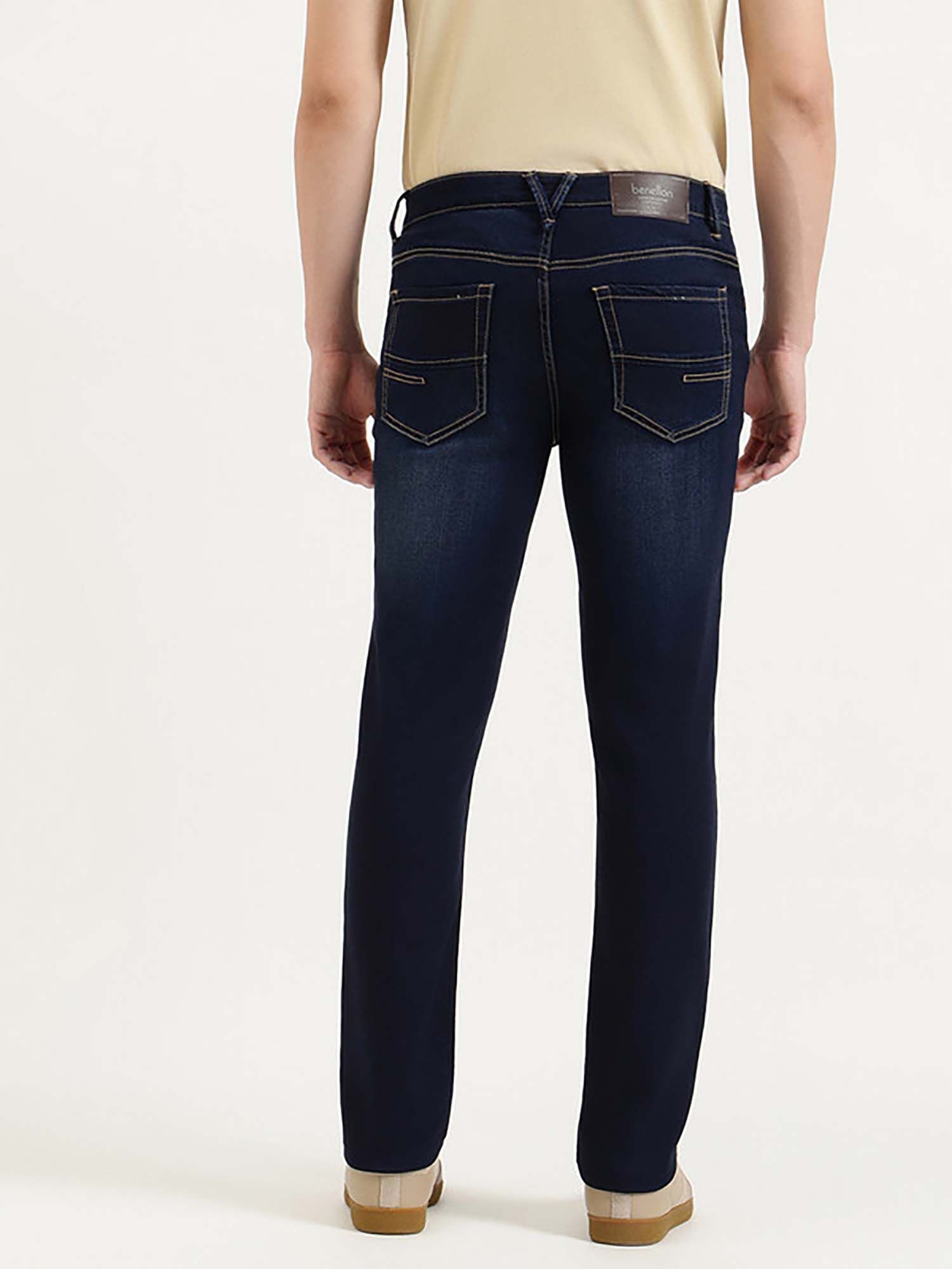 Men Blue Tencel Solid Jeans