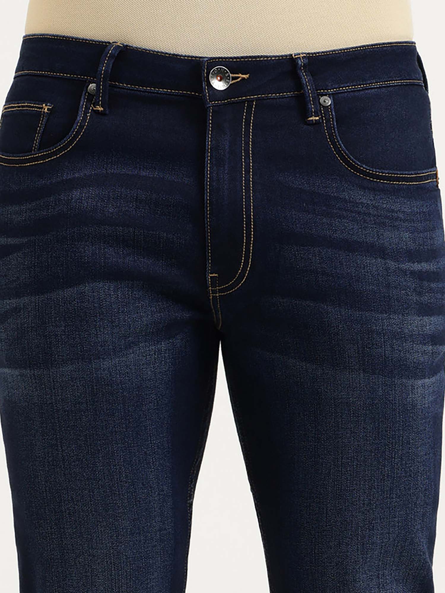 Men Blue Tencel Solid Jeans
