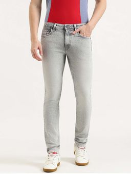 United Colors of Benetton - Men Grey Cotton Blend Solid Jeans