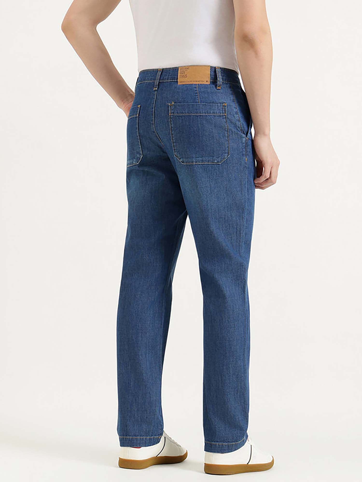 Men Blue Pure Cotton Solid Jeans