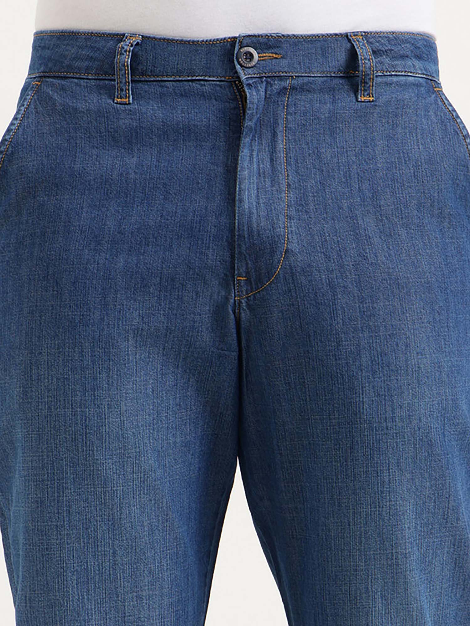 Men Blue Pure Cotton Solid Jeans