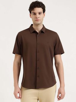 United Colors of Benetton - Men Brown Cotton Blend Solid Shirt