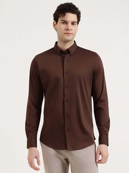 United Colors of Benetton - Men Brown Pure Cotton Solid Shirt