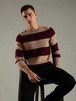 Tommy Hilfiger - Men Beige Wool Stripes Sweater