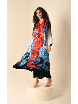 ISADAA BY ROTNA DUTT - Multi-Colour Satin Georgette Digital Printed Kurta with Pant