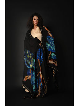 ISADAA BY ROTNA DUTT - Cream Satin Georgette Kurta with Pant Digital Printed Dupatta