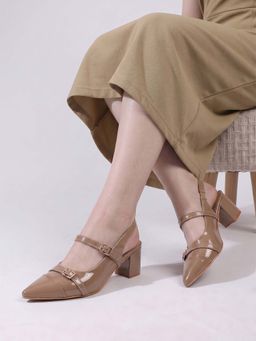 Twenty Dresses by Nykaa Fashion - Womens Beige Pointed Toe Sandal Heels