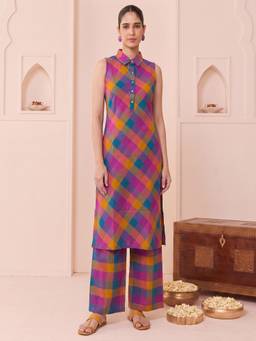Cotton Culture - Multicolor Handloom Cotton Checks Co-Ord Set