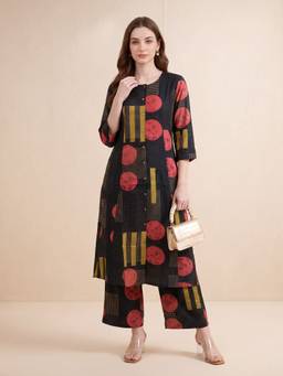 Cotton Culture - Black Pure Cotton Printed Kurta and Palazzo