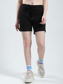 Monte Carlo - Black Women's Solid Regular Fit Short