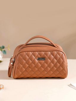 Nestasia - Brown Multipurpose Quilted Vanity Pouch