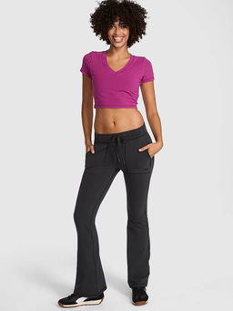 Victoria's Secret - Black Cotton Blend Regular Sports Leggings