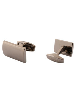 The Tie Hub - Gunmetal Curved Rectangular Cufflinks