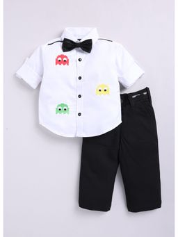 Little Collars - Boys Pacman Embroidered Shirt Pant and Bow Tie (Set of 3)