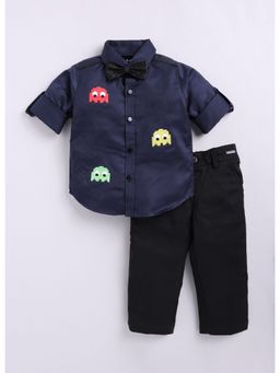 Little Collars - Boys Pacman Embroidered Shirt Pant and Bow Tie (Set of 3)