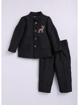 Little Collars - Boys Partywear Bandhgala Coat and Pant Embellished (Set of 2)