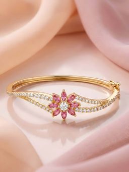 ADIVA - Pink Steel Stones Bracelet