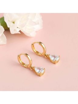 Zavya - White Sterling Silver Stones Pair Of Earrings