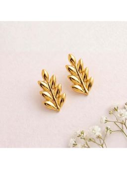 Zavya - Gold Sterling Silver Statement Pair Of Earrings