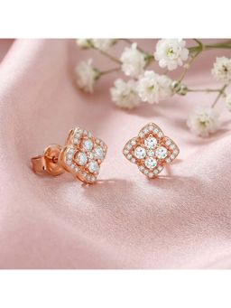 Zavya - White Sterling Silver Stones Pair Of Earrings